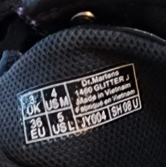 DR MARTENS GLITTER COMBAT BOOTS SZ 5 - Picture 9 of 10
